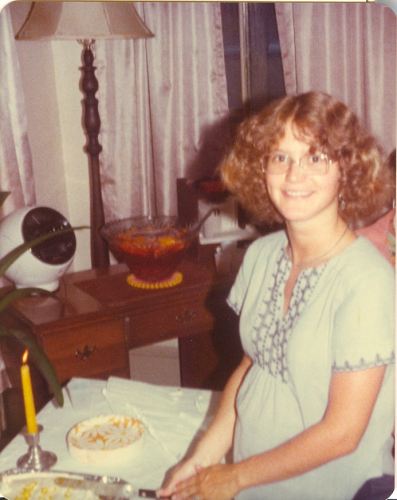 Mom, pregnant with me, 1977.