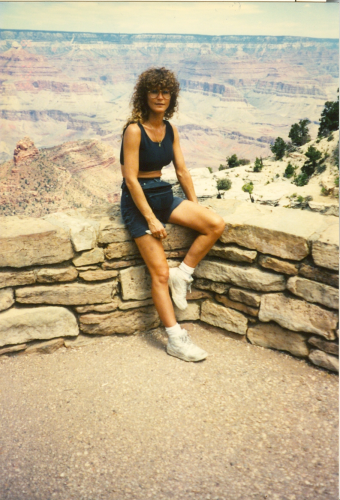 My mom in the mid 90's at the Grand Canyon.