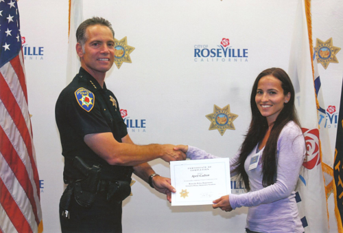 Getting my certificate for the Citizen's Police Awareness Academy.