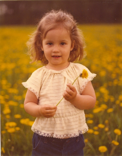 Me in a feild of flowers.